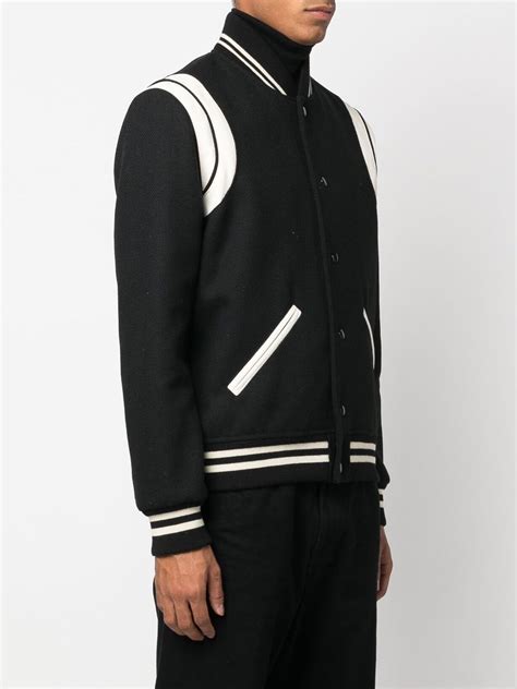 ysl classic leather jacket|farfetch ysl teddy jacket.